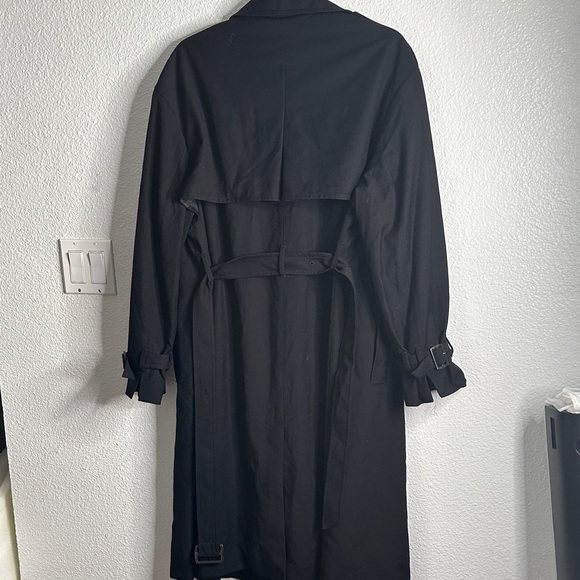 H&M Black double breasted Trench Coat size L - Picture 12 of 15